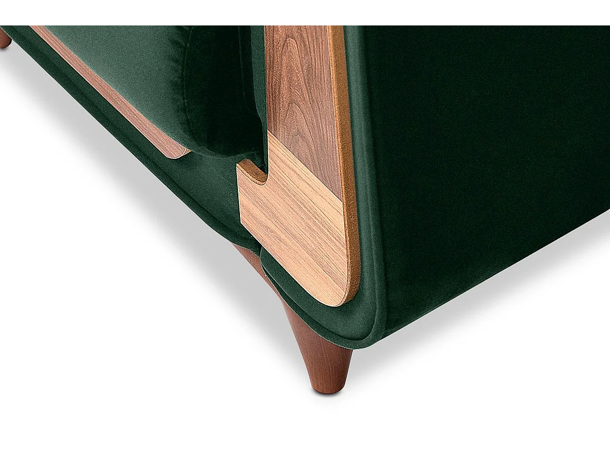 Klassischer Sessel aus Schaumstoff und Holz - dunkelgrün - GUSTAVO