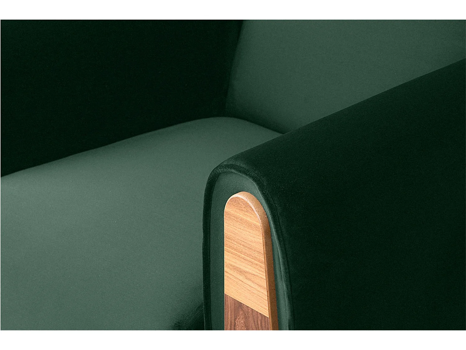 Klassischer Sessel aus Schaumstoff und Holz - dunkelgrün - GUSTAVO
