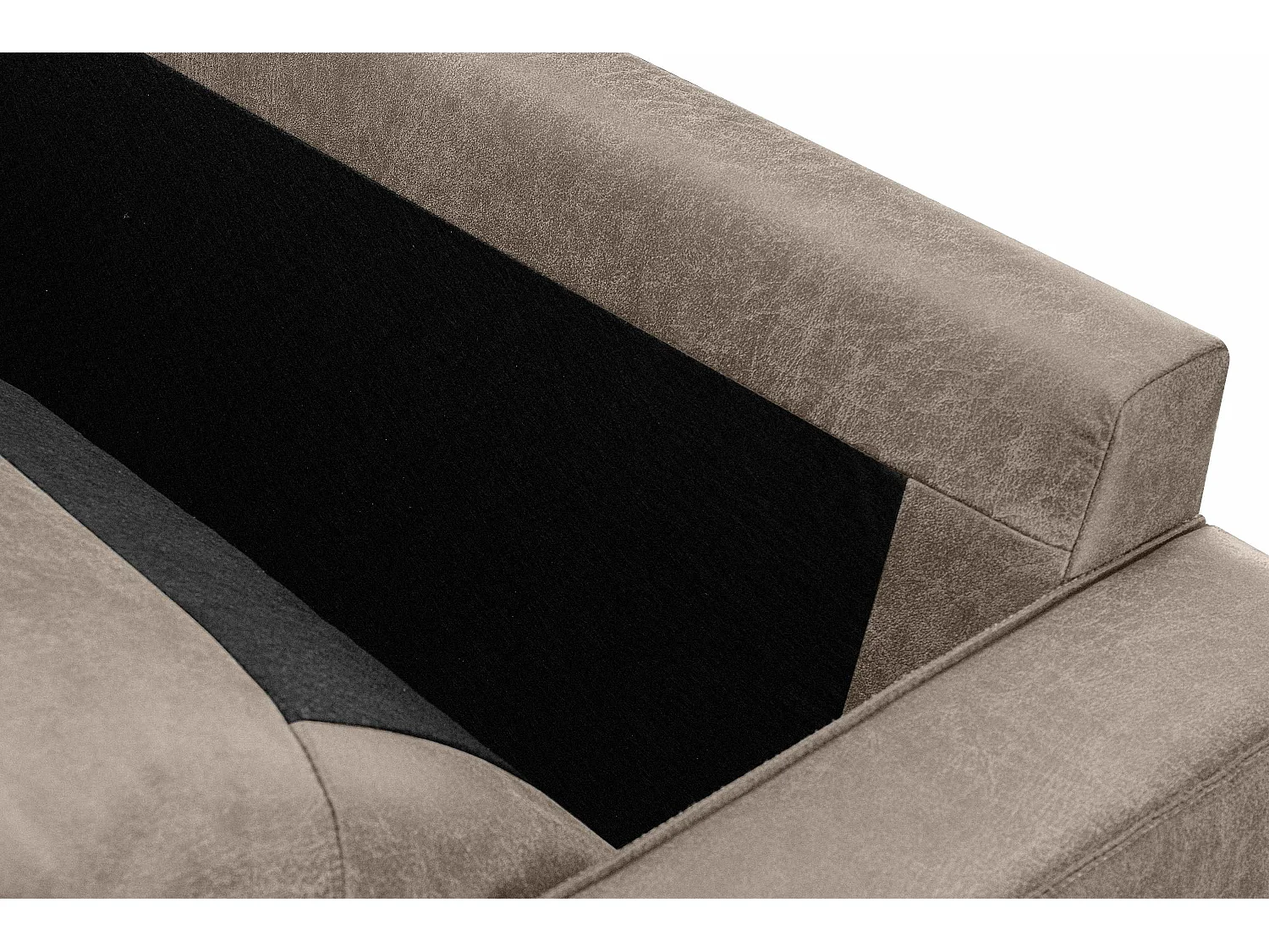 Großer Loft-Sessel aus Leder und Mikrofaser - hellgrau - INVIA