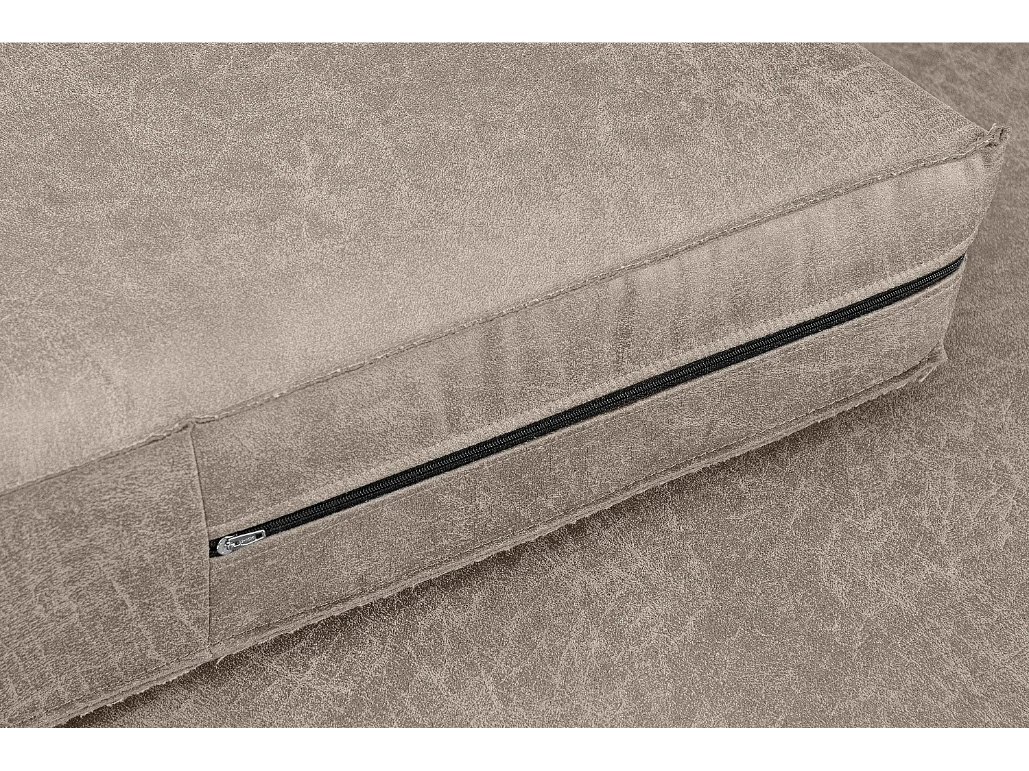 Großer Loft-Sessel aus Leder und Mikrofaser - hellgrau - INVIA