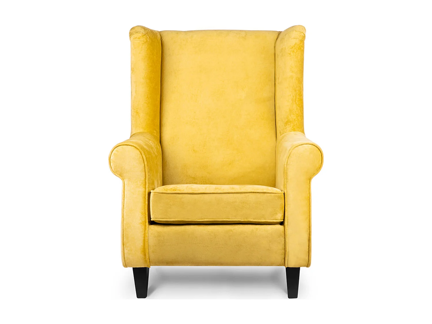 Ohrensessel Set inkl. Sitzhocker -  Gelb - MILES