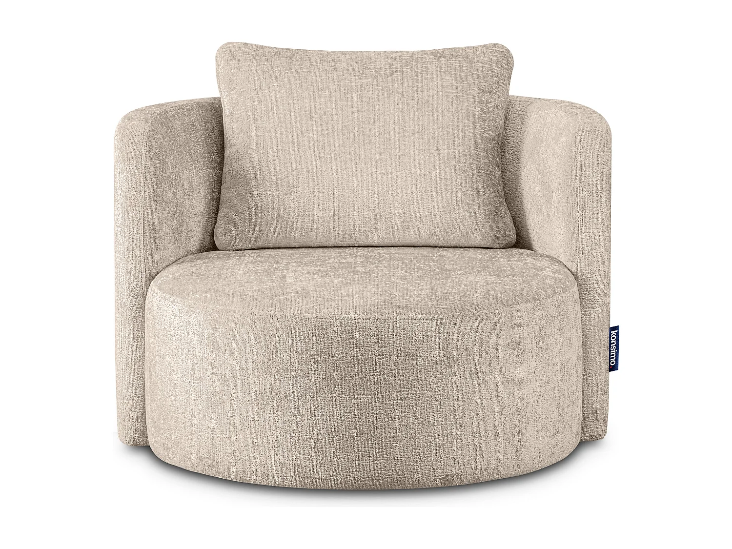 Drehsessel Set inkl. Sitzhocker - Chenille-Stoff - grau - RAGGI