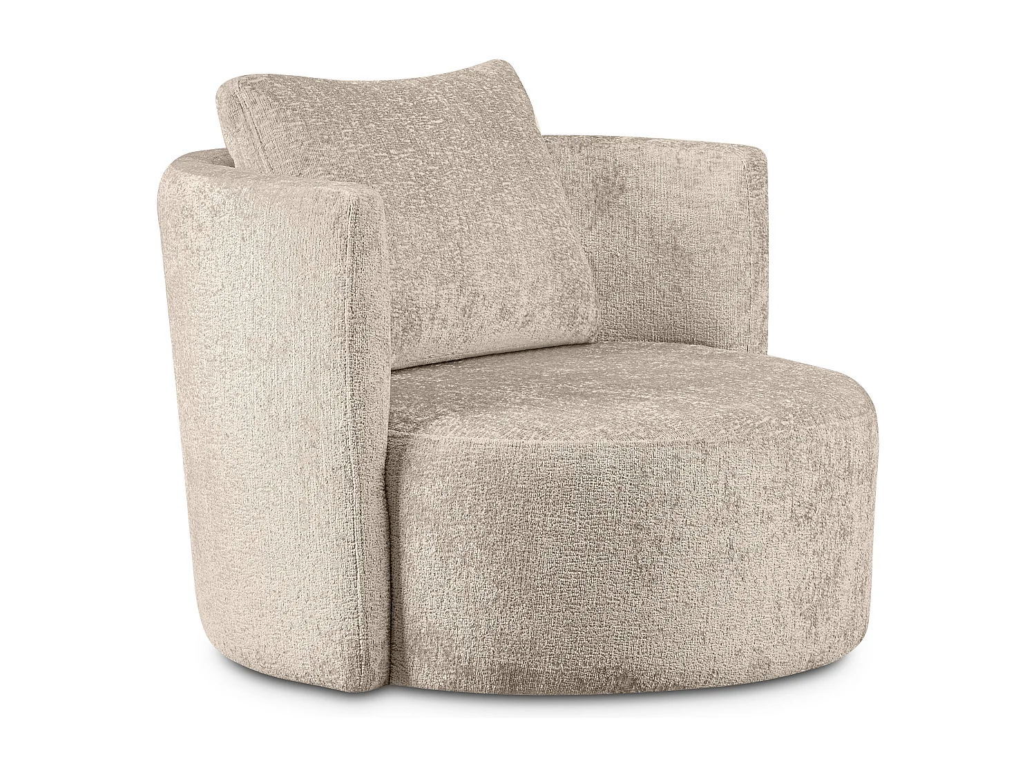 Drehsessel Set inkl. Sitzhocker - Chenille-Stoff - grau - RAGGI