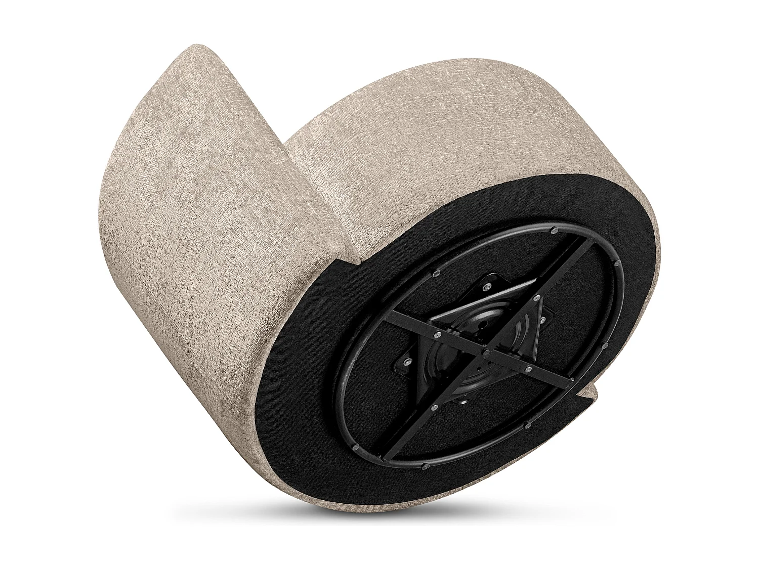 Drehsessel Set inkl. Sitzhocker - Chenille-Stoff - grau - RAGGI