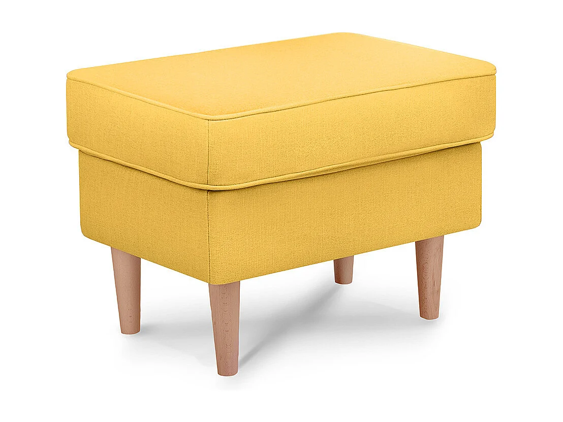 Klassischer Sessel mit Sitzhocker - Gelb - STRALIS