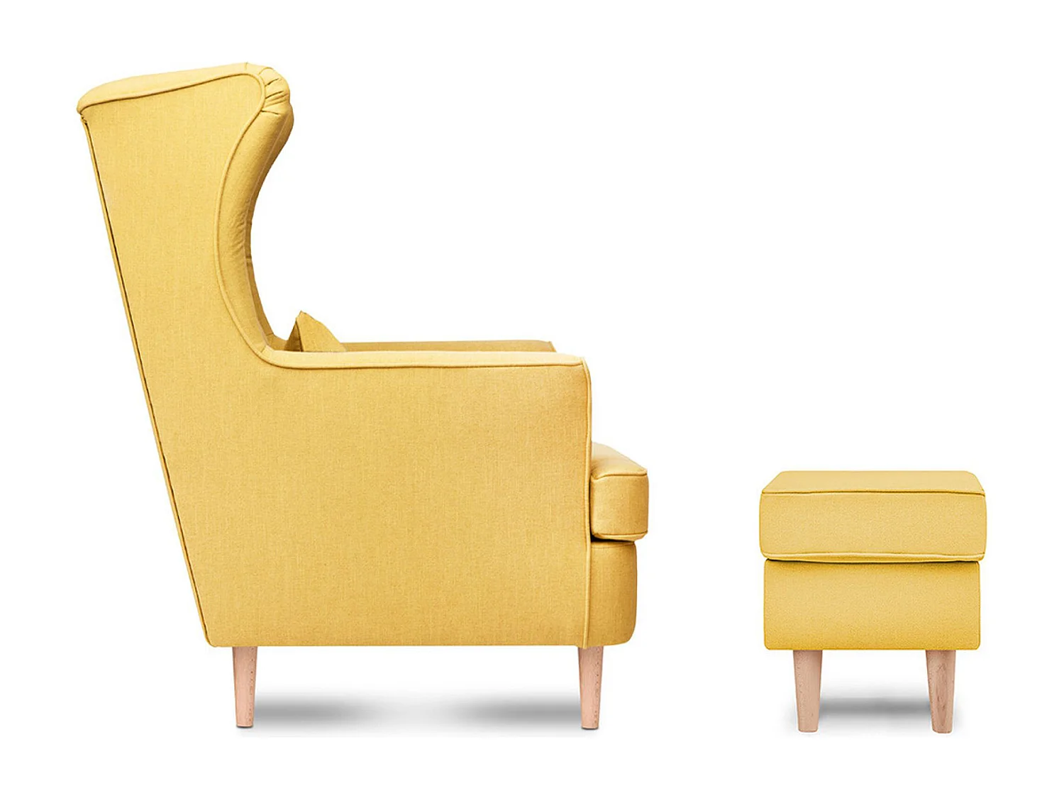 Klassischer Sessel mit Sitzhocker - Gelb - STRALIS