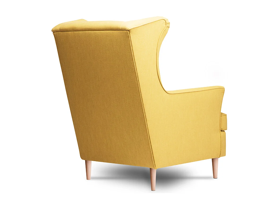 Klassischer Sessel mit Sitzhocker - Gelb - STRALIS