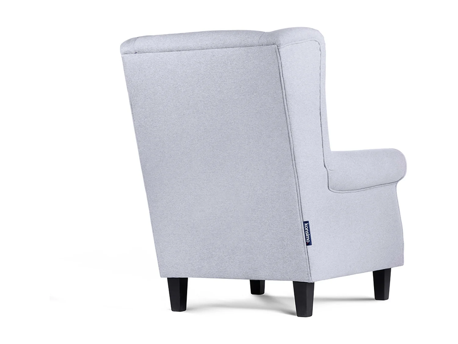 Ohrensessel Massivholzbeine - hellgrau - MILES