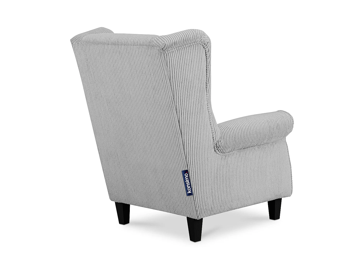 Ohrensessel Kord-Bezug Petfriendly - grau - MILES