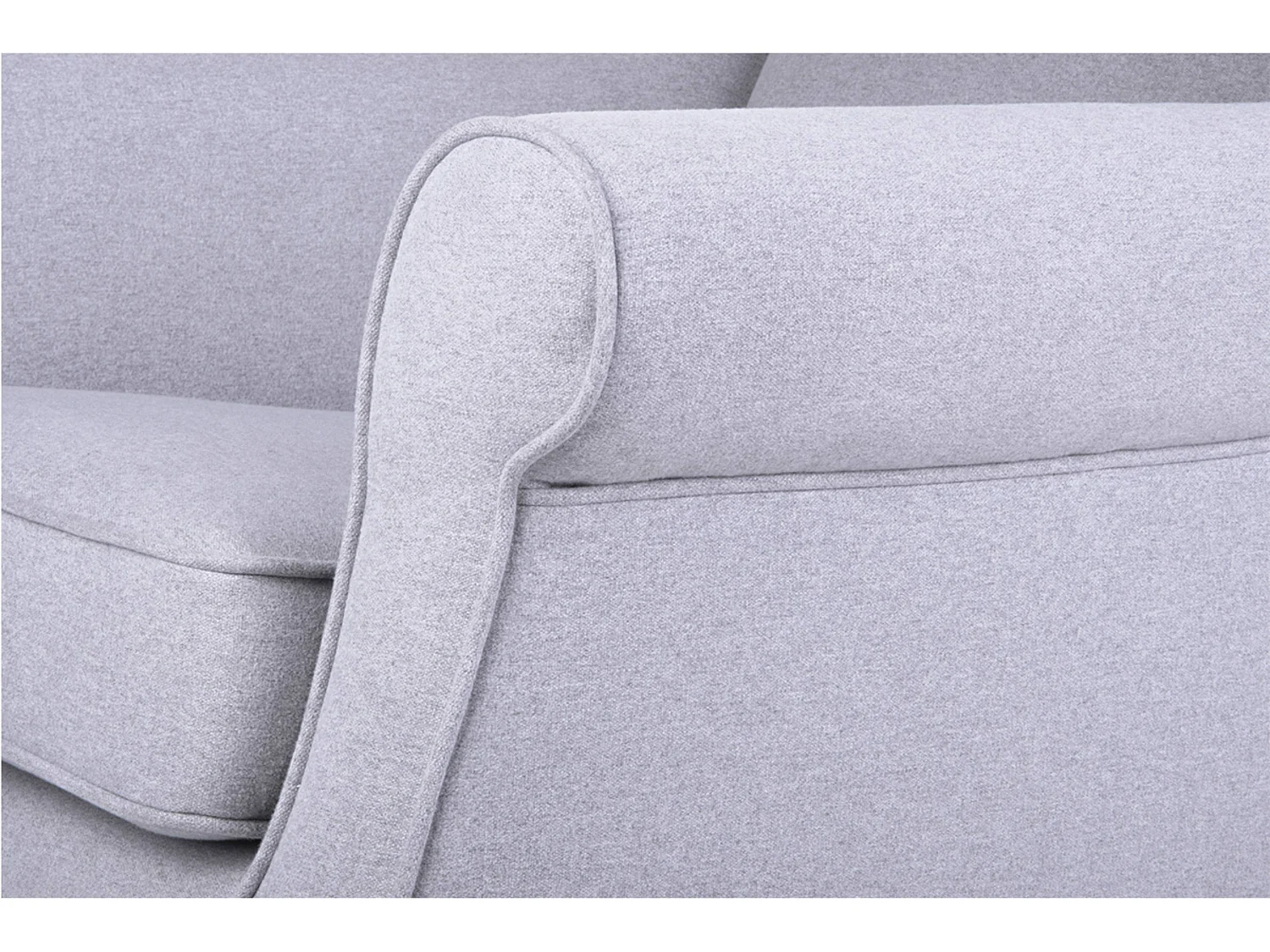 Ohrensessel Massivholzbeine - hellgrau - MILES