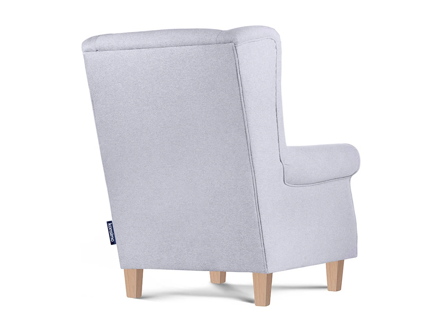Ohrensessel Massivholzbeine - hellgrau - MILES