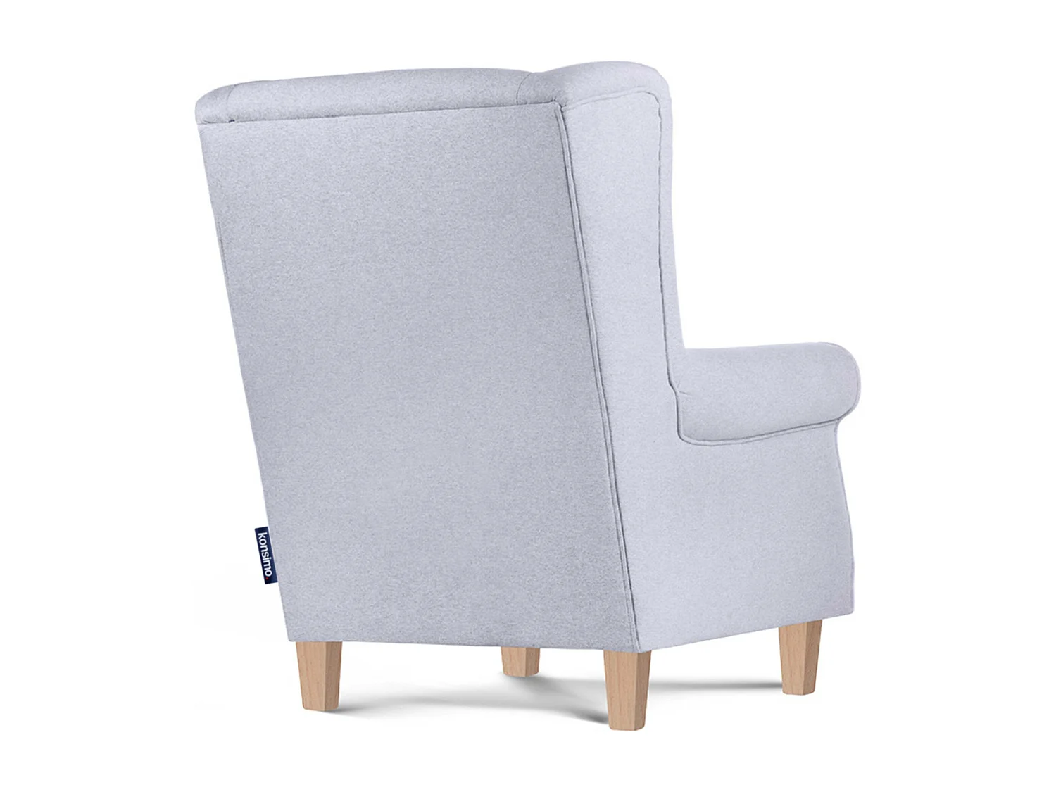 Ohrensessel Massivholzbeine - hellgrau - MILES