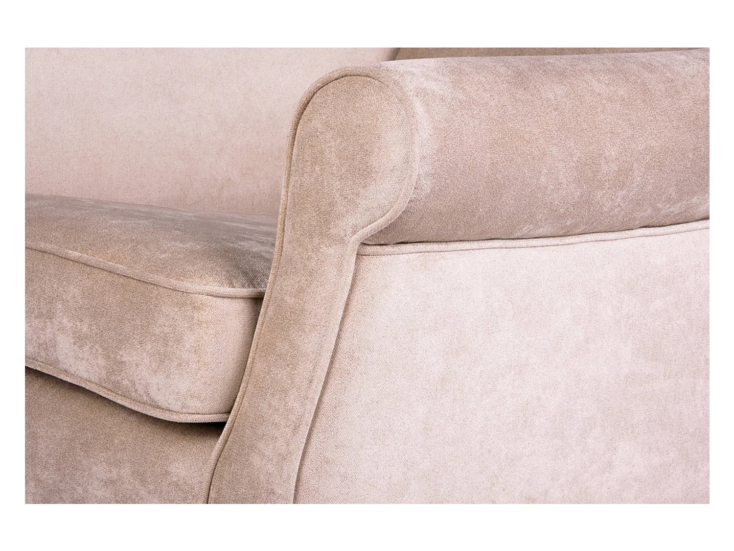 Ohrensessel Set inkl. Sitzhocker -  Beige - MILES
