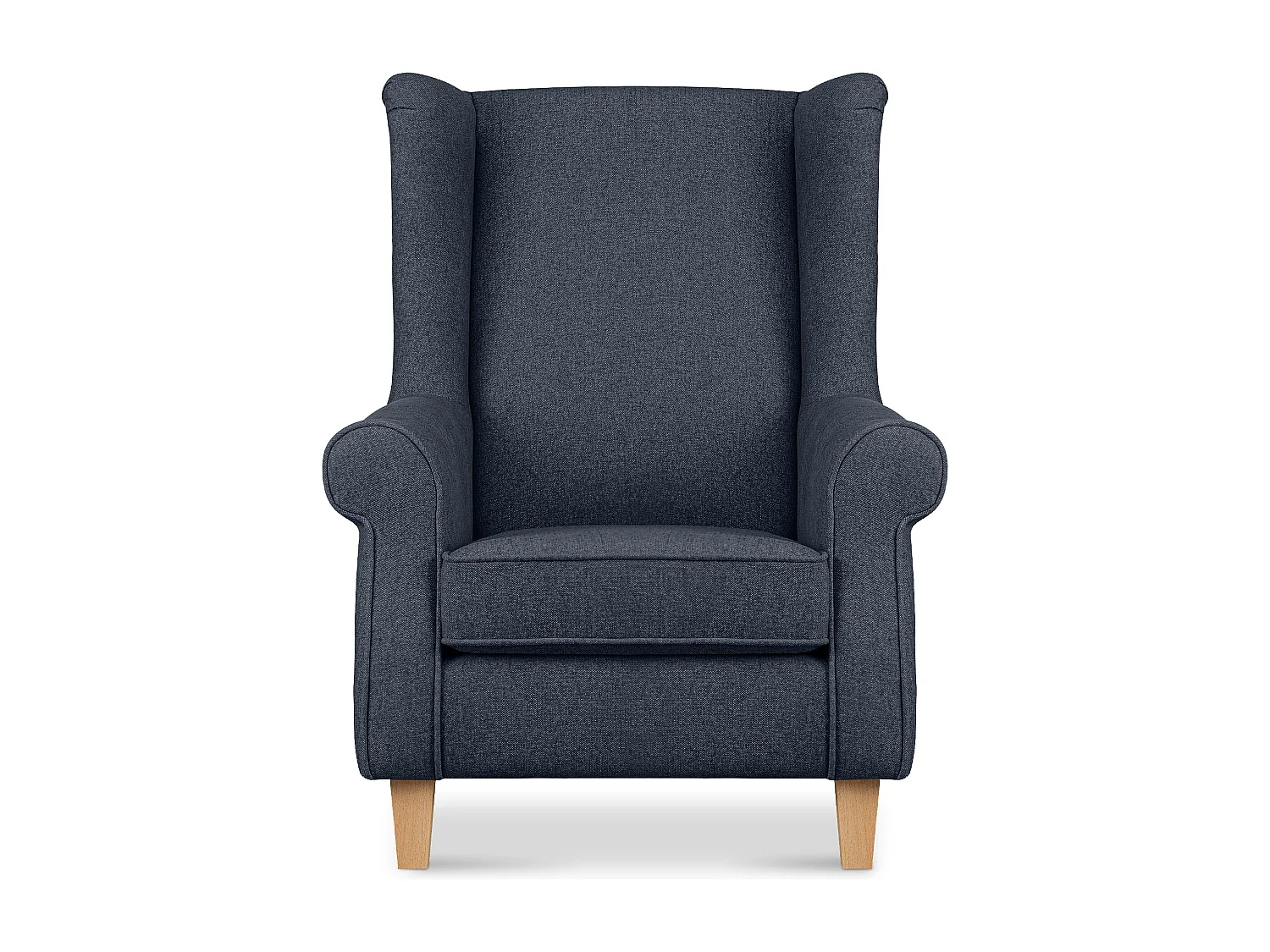 Ohrensessel Massivholzbeine buche -  dunkelblau - MILES