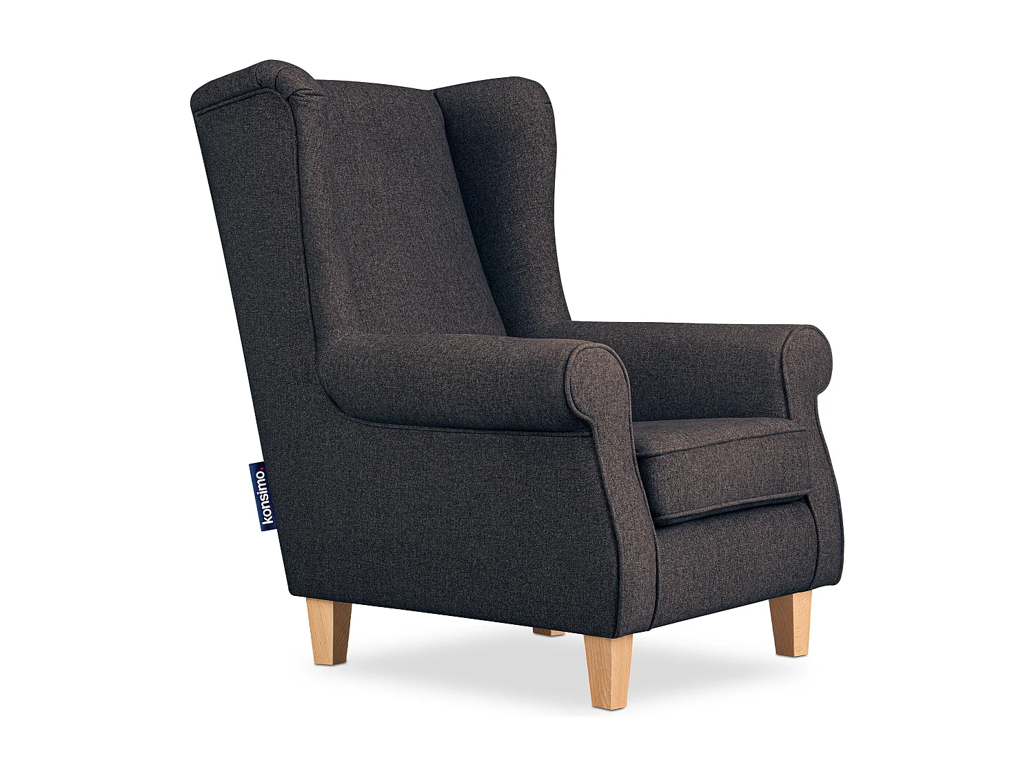 Ohrensessel Massivholzbeine buche -  marine - MILES