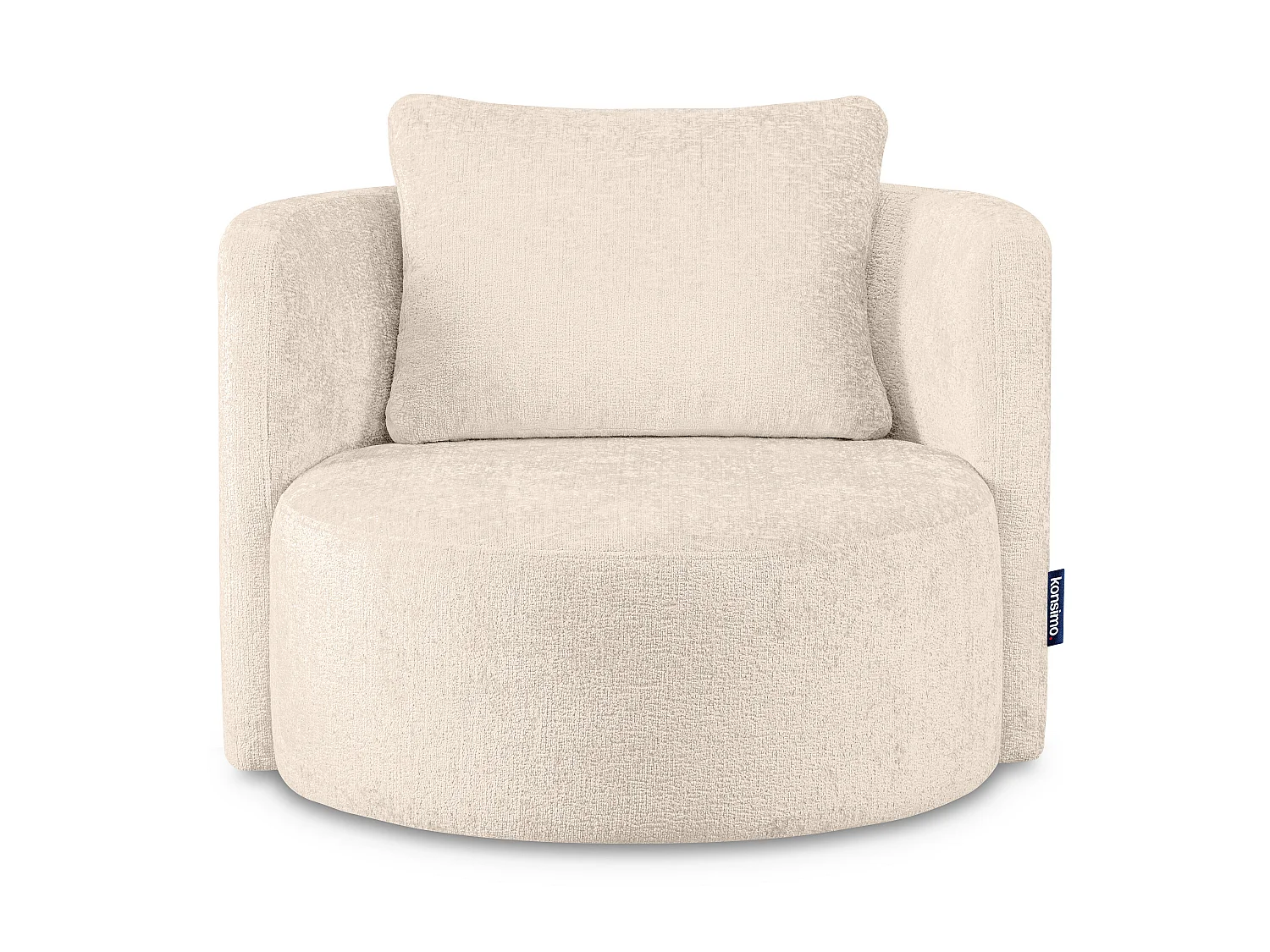 Drehsessel Set inkl. Sitzhocker - Chenille-Stoff - ecrue - RAGGI