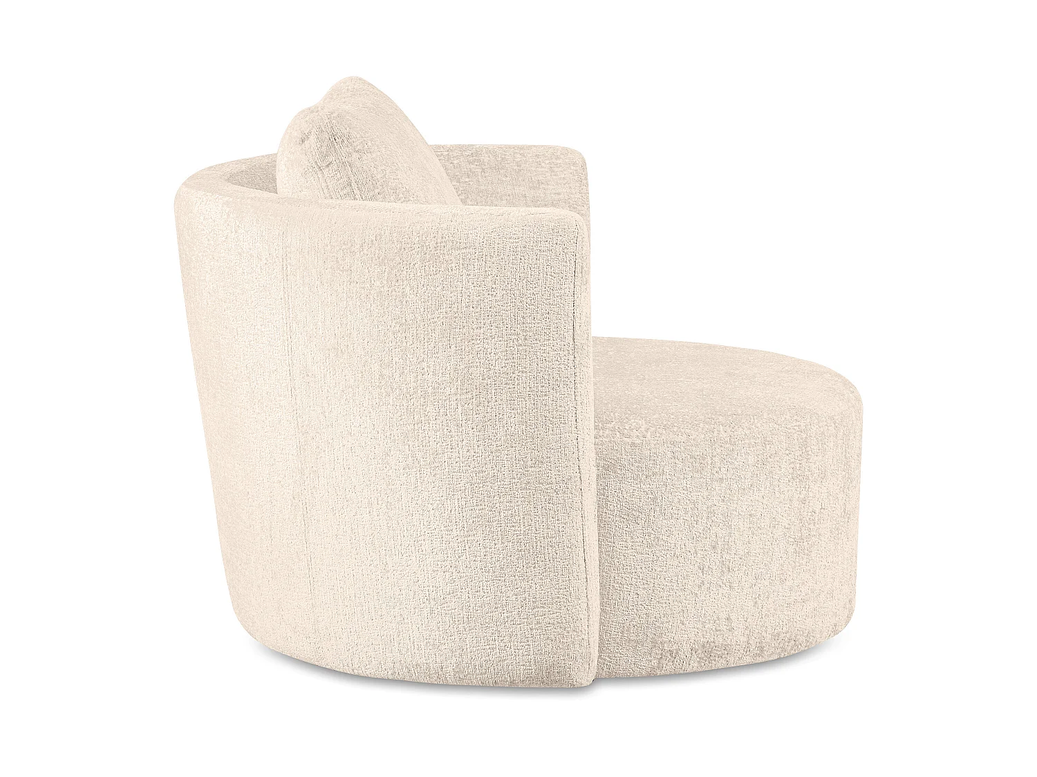 Drehsessel Set inkl. Sitzhocker - Chenille-Stoff - ecrue - RAGGI