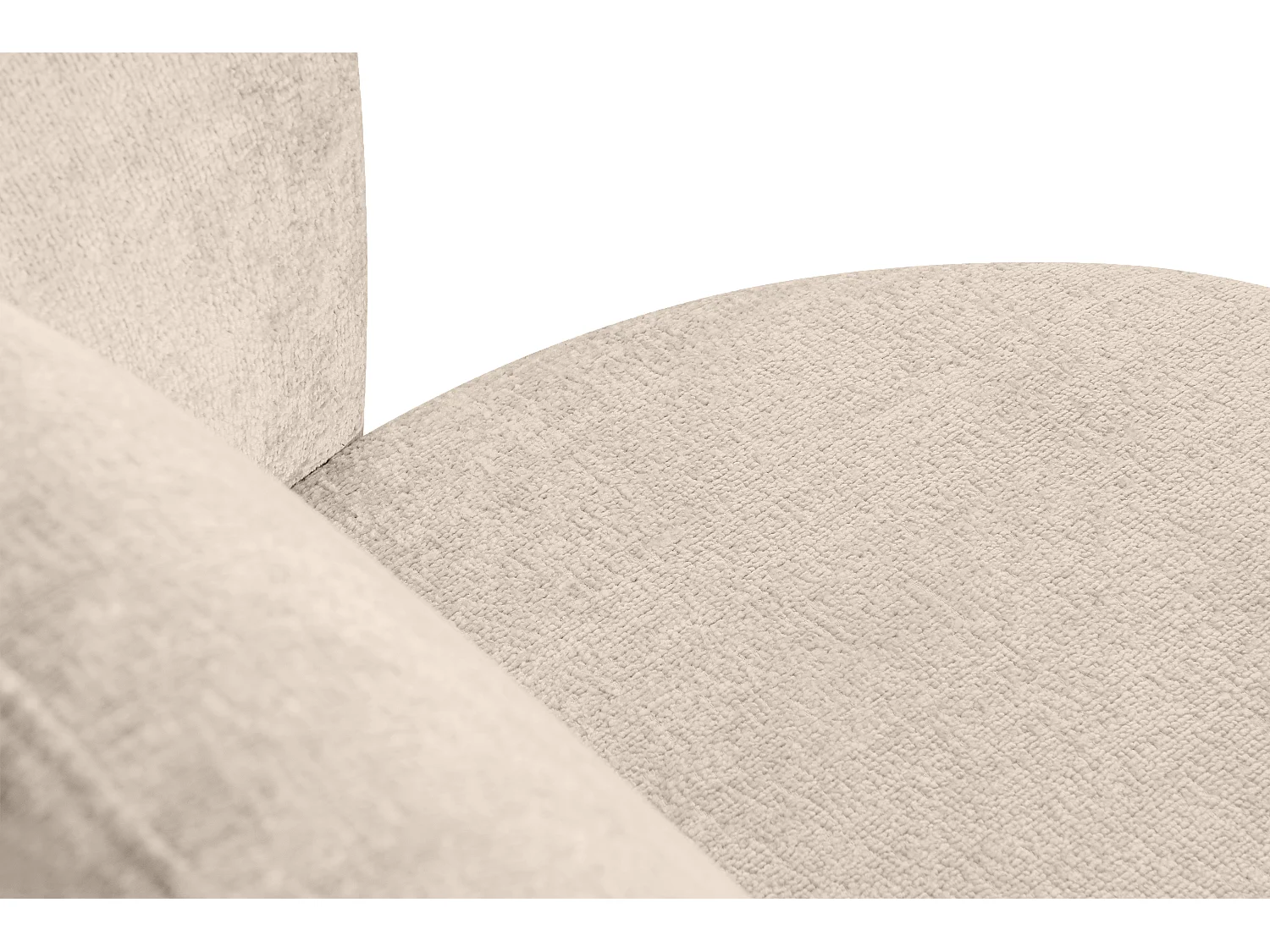 Drehsessel Set inkl. Sitzhocker - Chenille-Stoff - ecrue - RAGGI