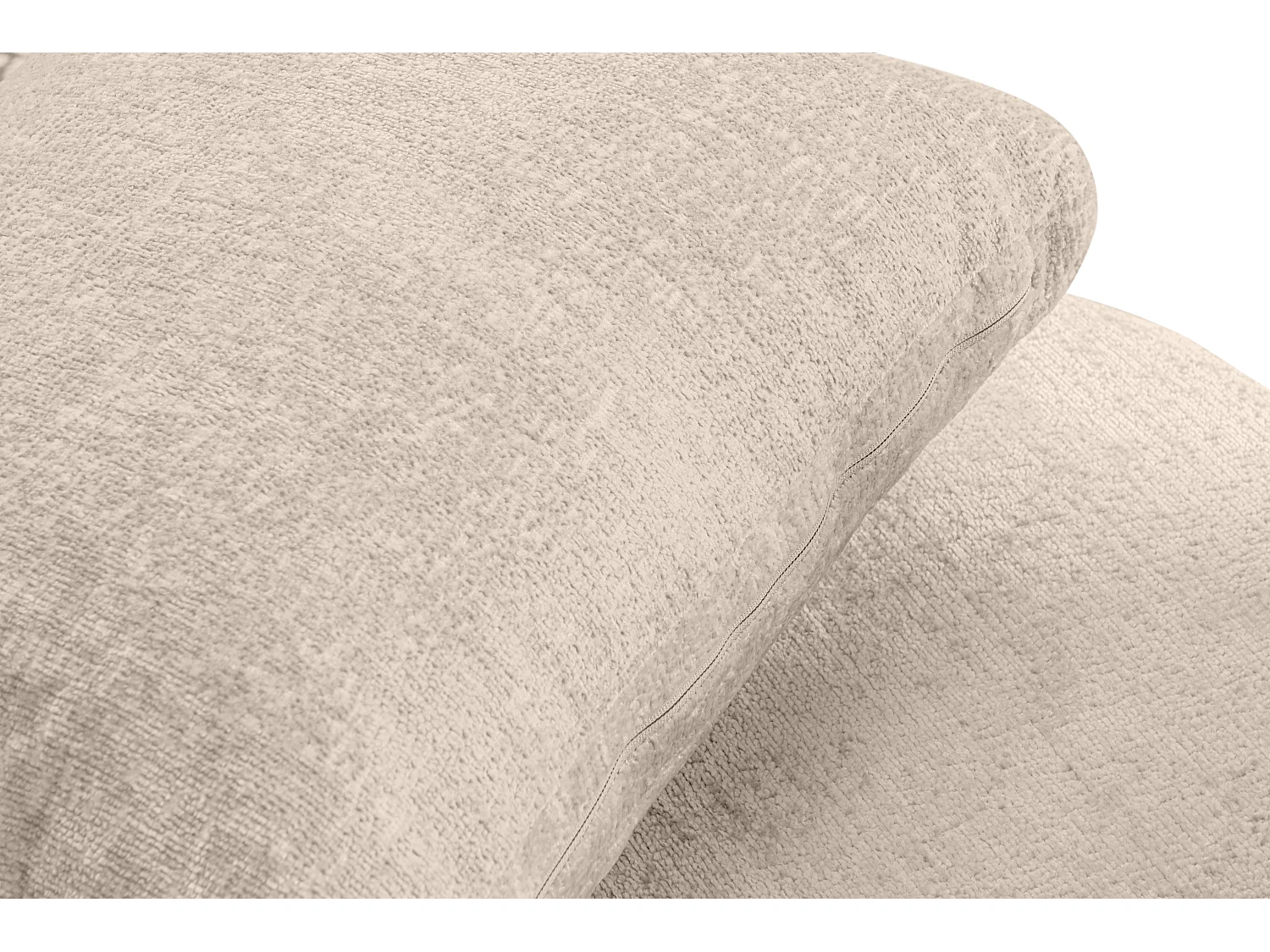 Drehsessel Set inkl. Sitzhocker - Chenille-Stoff - ecrue - RAGGI