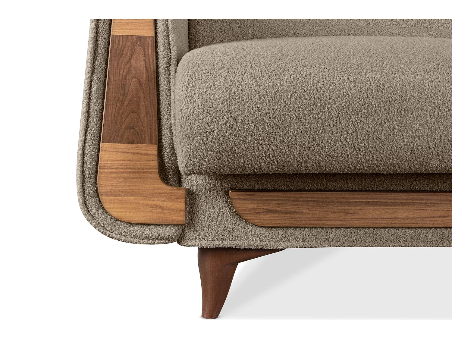 Klassischer Sessel aus Schaumstoff und Holz - braun - GUSTAVO