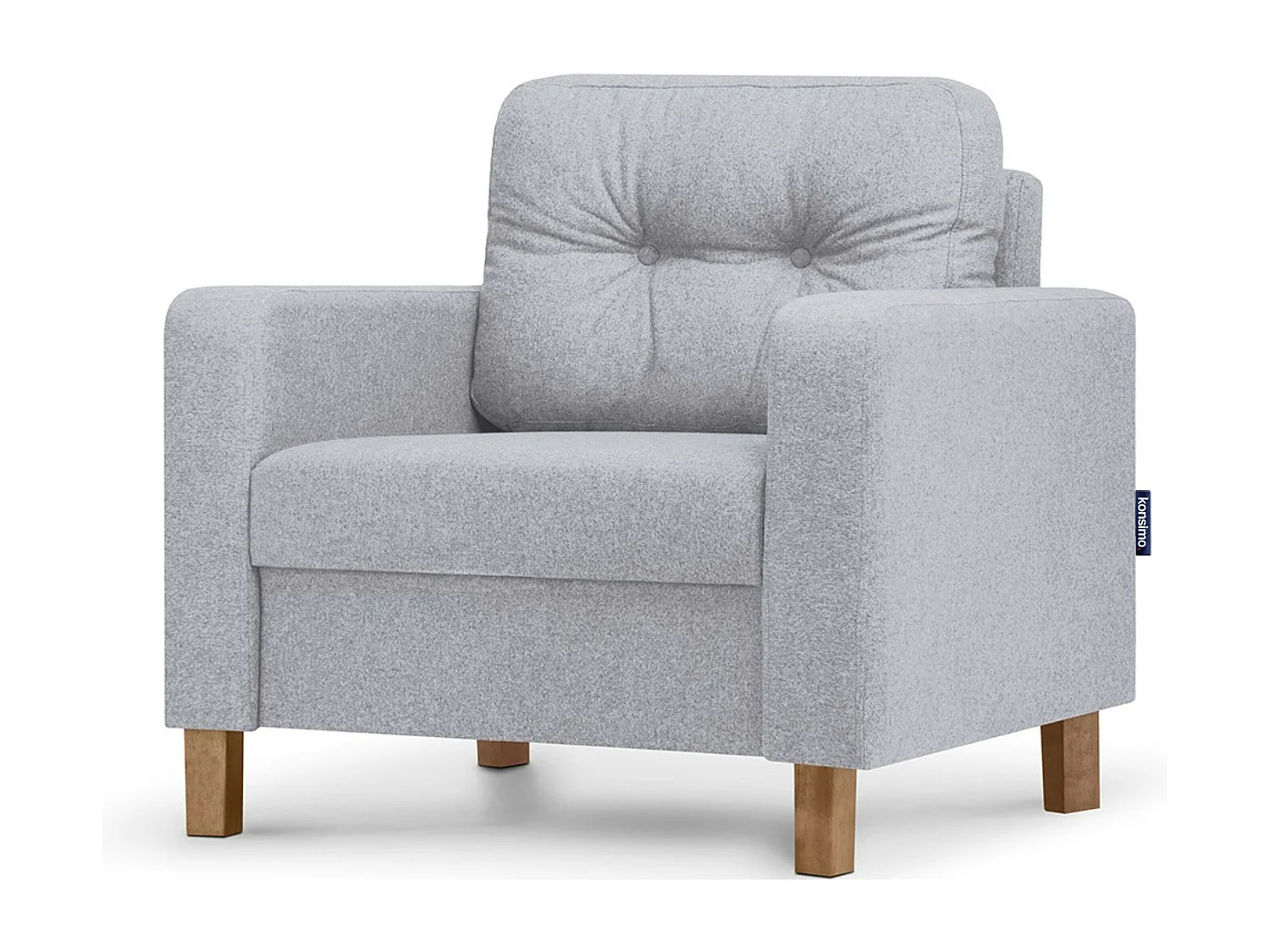 Bequemer Sessel - Echtholz Beine - Hellgrau - ERISO