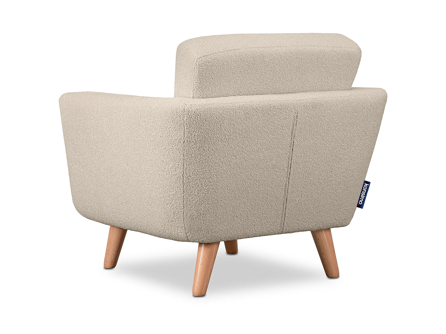 Skandinavischer Sessel - Massivholz-Beine - cremig - TAGIO