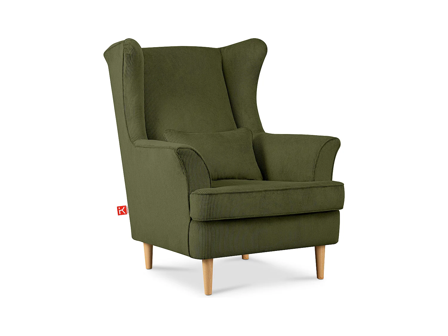 Klassischer Ohrensessel - grün - STRALIS