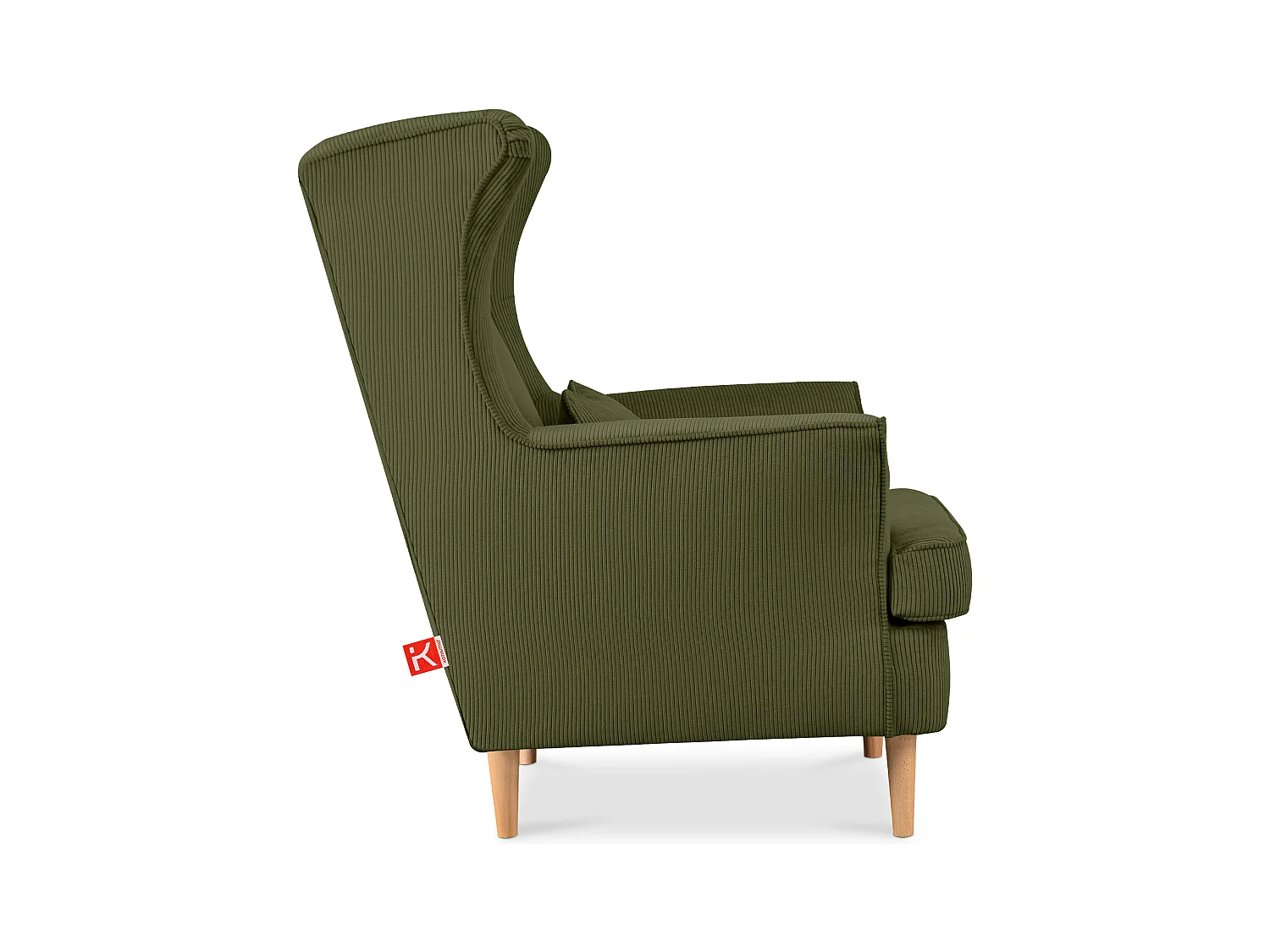 Klassischer Ohrensessel - grün - STRALIS