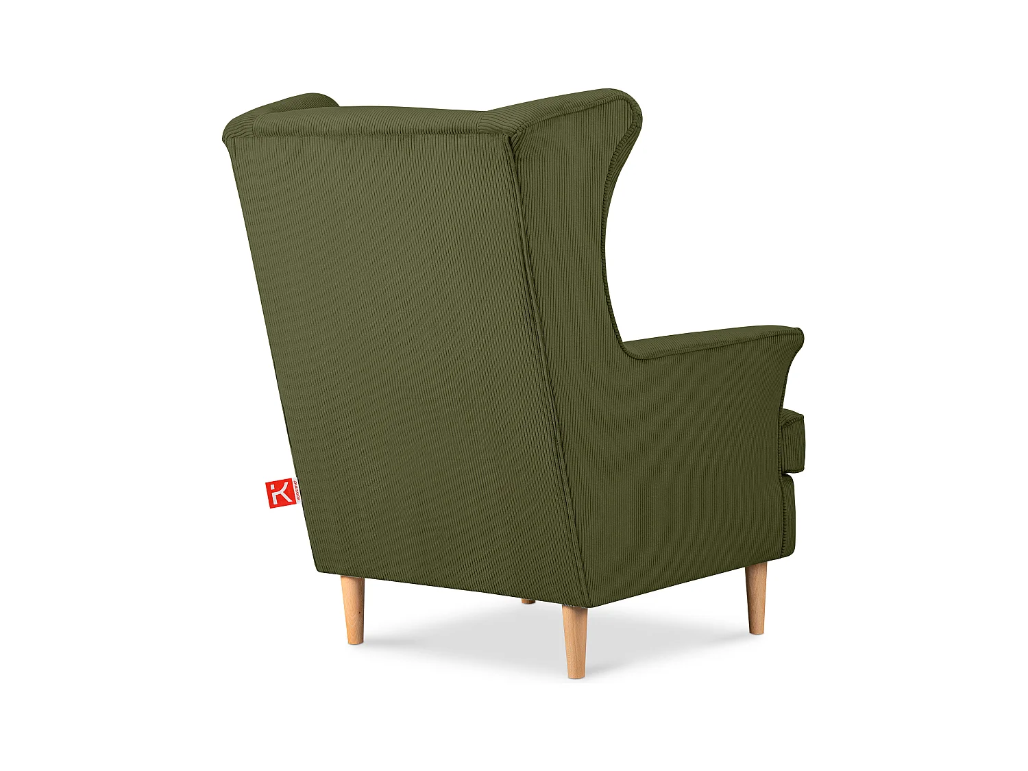 Klassischer Ohrensessel - grün - STRALIS