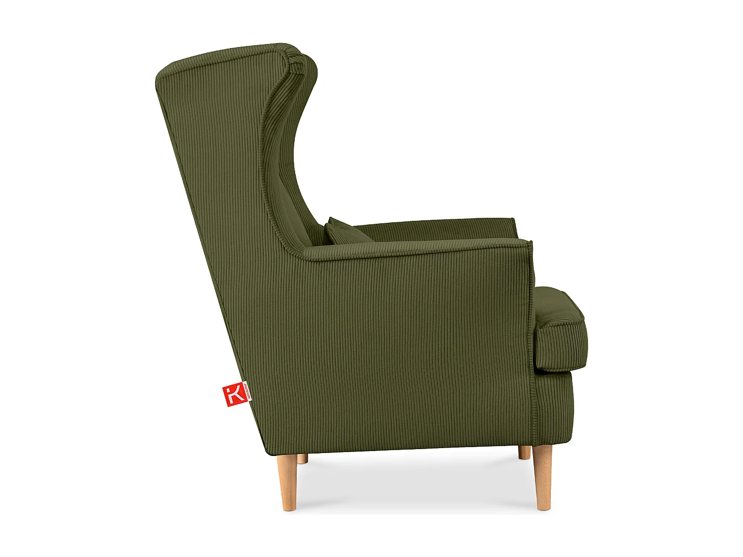 Klassischer Ohrensessel - grün - STRALIS