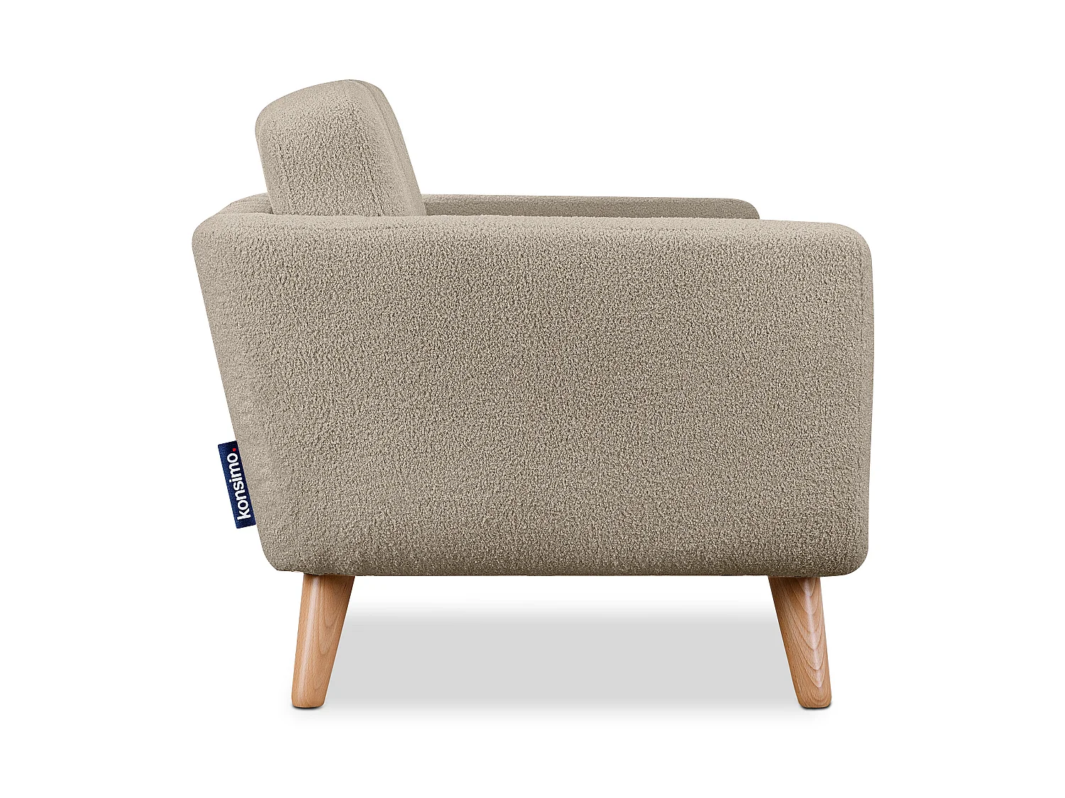 Skandinavischer Sessel - Massivholz-Beine - braun - TAGIO