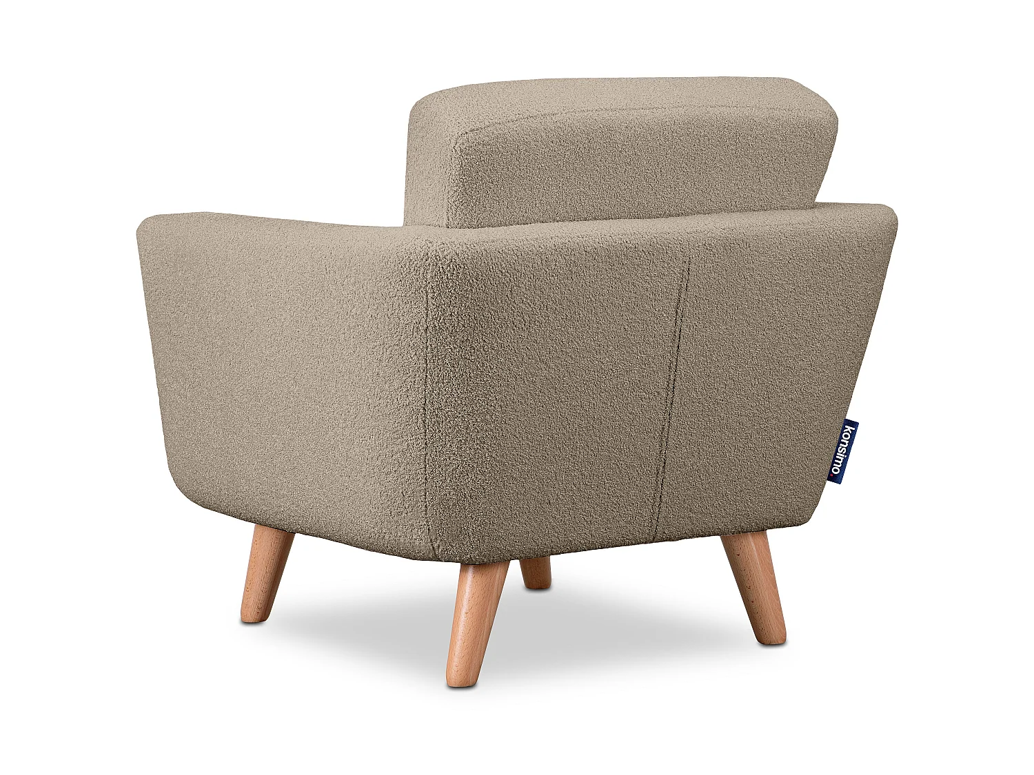 Skandinavischer Sessel - Massivholz-Beine - braun - TAGIO