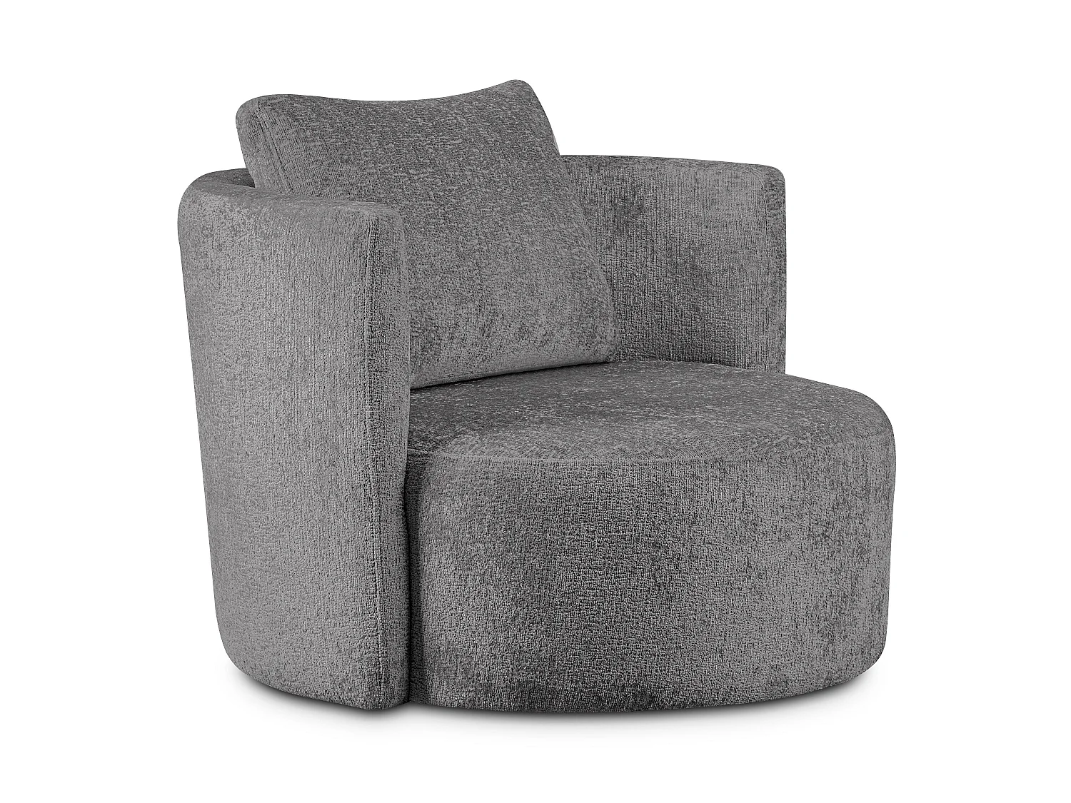 Drehsessel Set inkl. Sitzhocker - Chenille-Stoff - grau - RAGGI