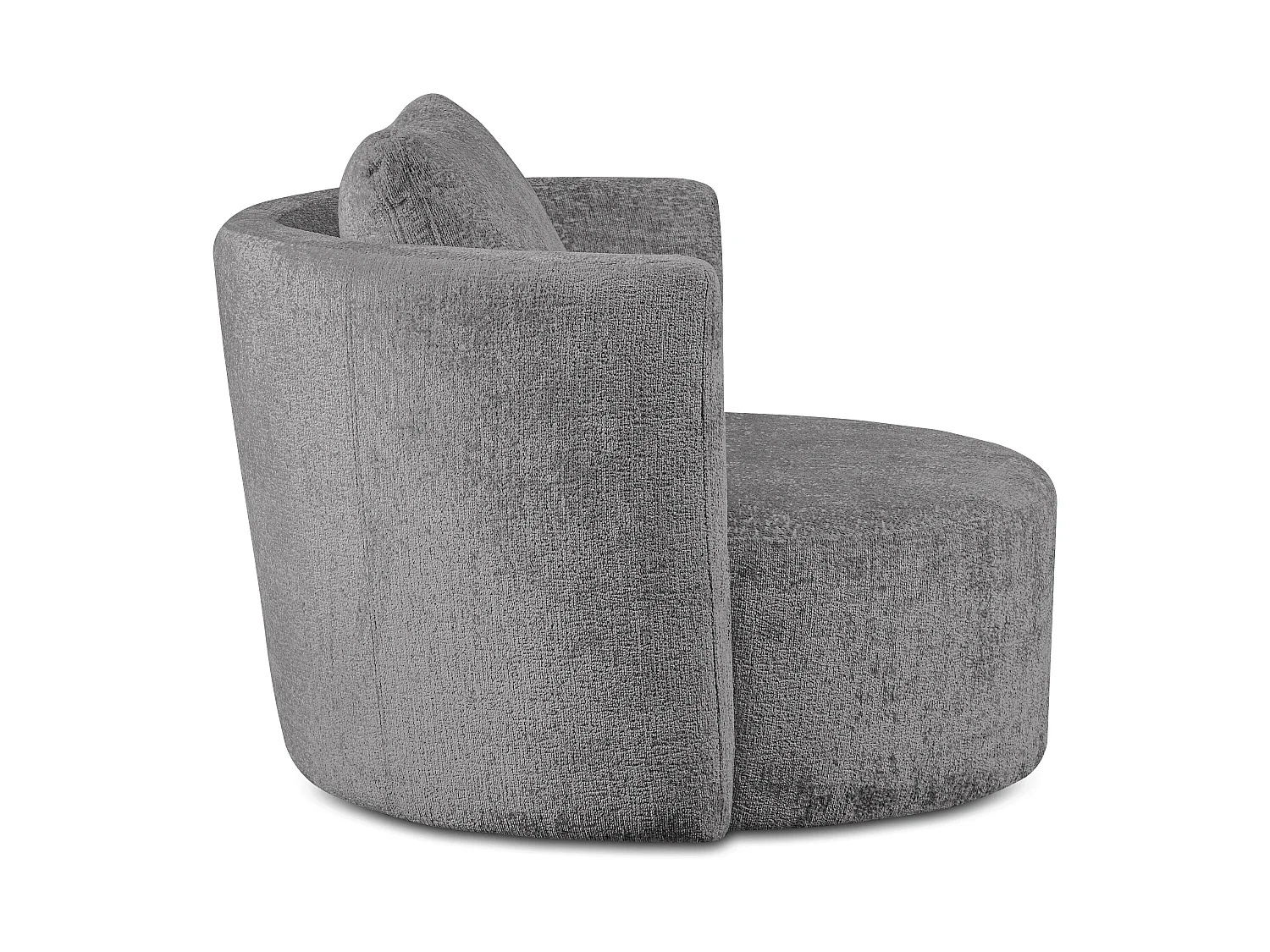 Drehsessel Set inkl. Sitzhocker - Chenille-Stoff - grau - RAGGI