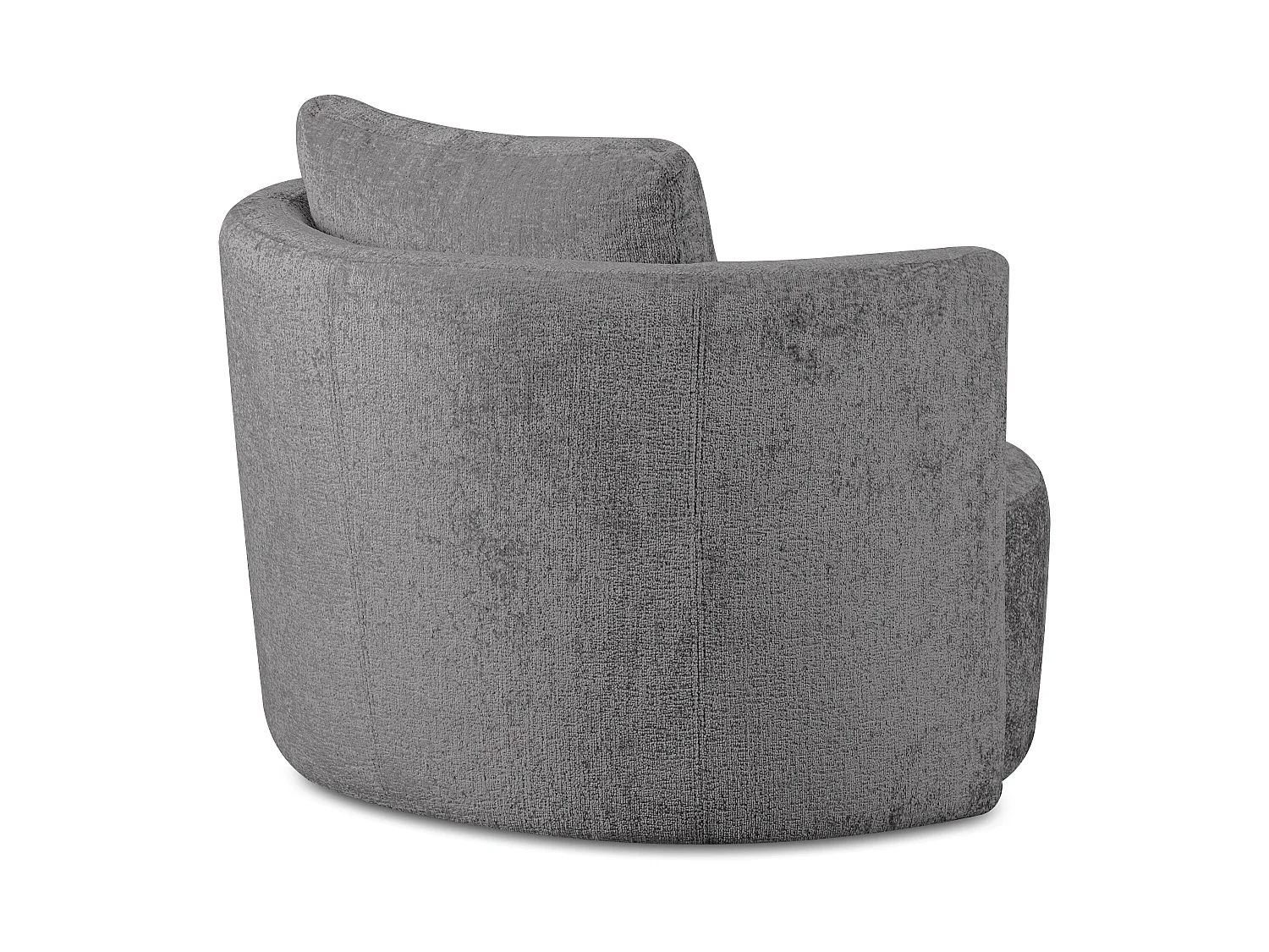 Drehsessel Set inkl. Sitzhocker - Chenille-Stoff - grau - RAGGI