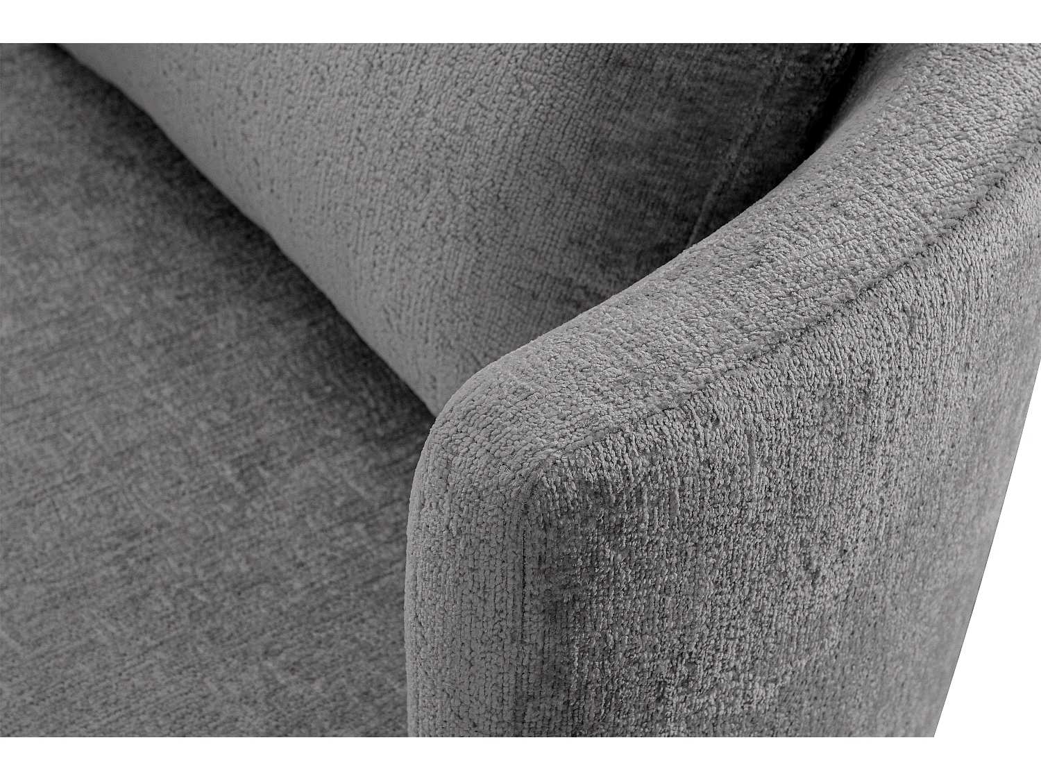 Drehsessel Set inkl. Sitzhocker - Chenille-Stoff - grau - RAGGI