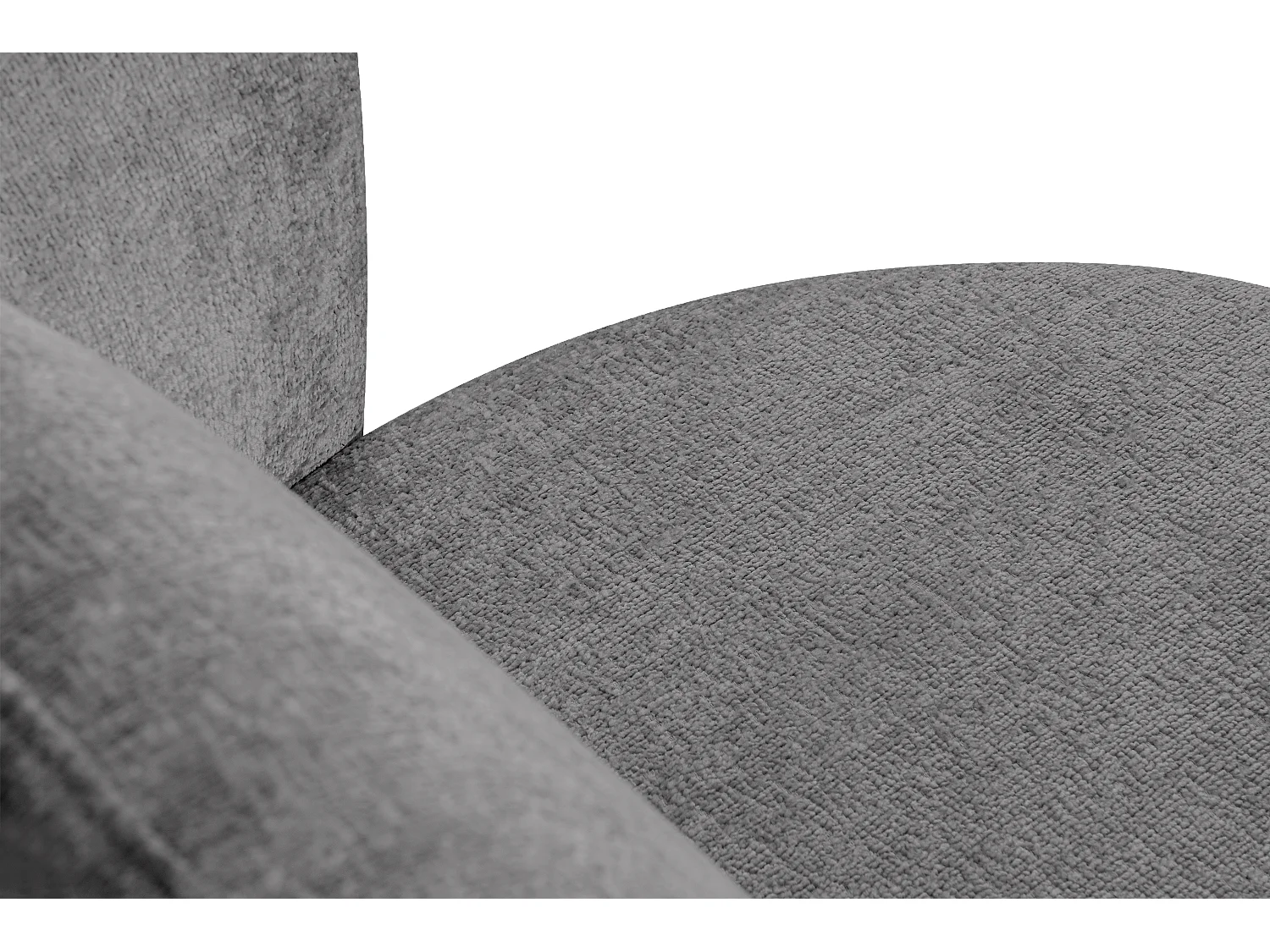 Drehsessel Set inkl. Sitzhocker - Chenille-Stoff - grau - RAGGI