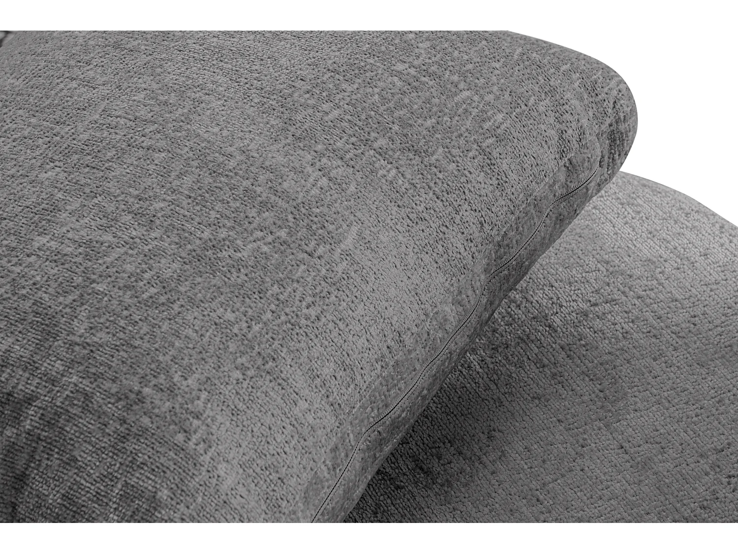 Drehsessel Set inkl. Sitzhocker - Chenille-Stoff - grau - RAGGI