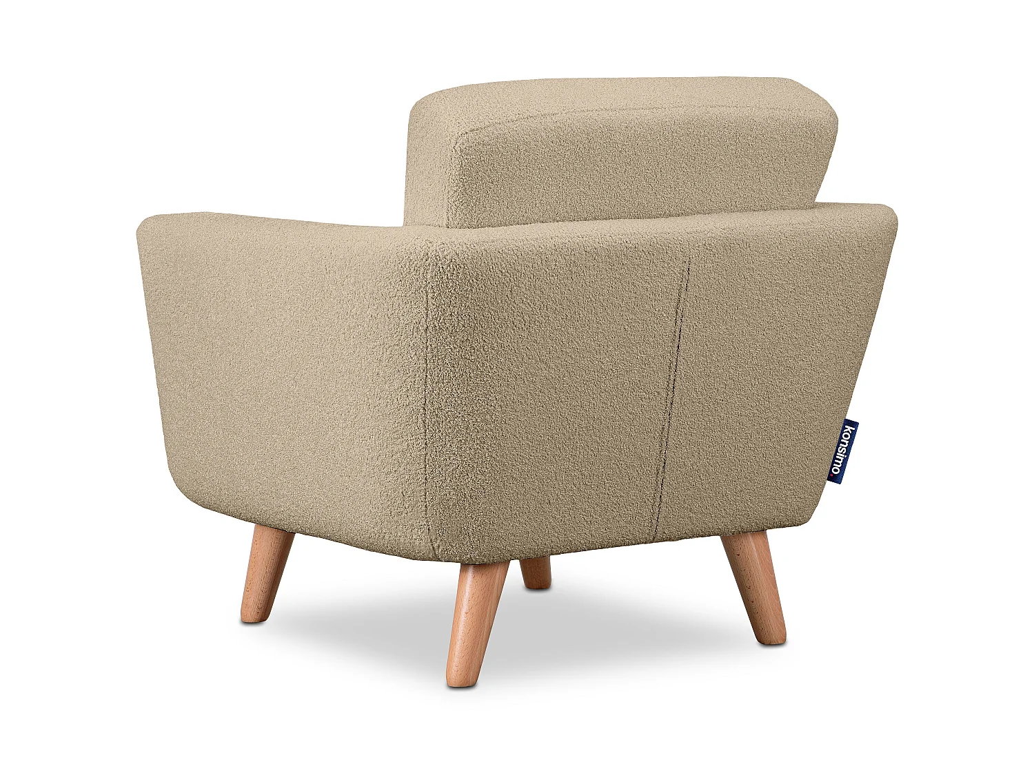 Skandinavischer Sessel - Massivholz-Beine - Beige - TAGIO