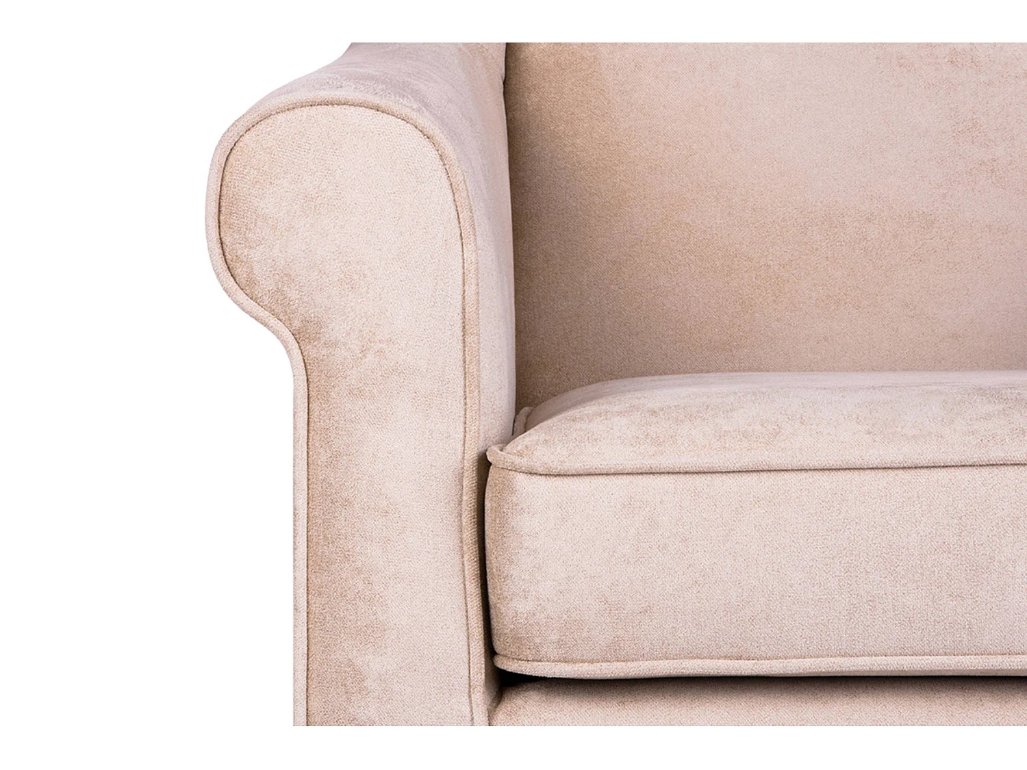 Ohrensessel Massivholzbeine - Beige - MILES