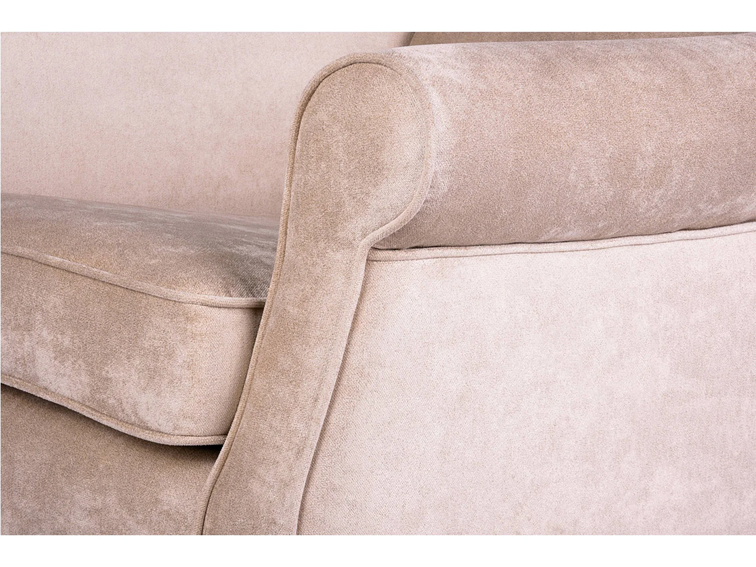 Ohrensessel Massivholzbeine - Beige - MILES