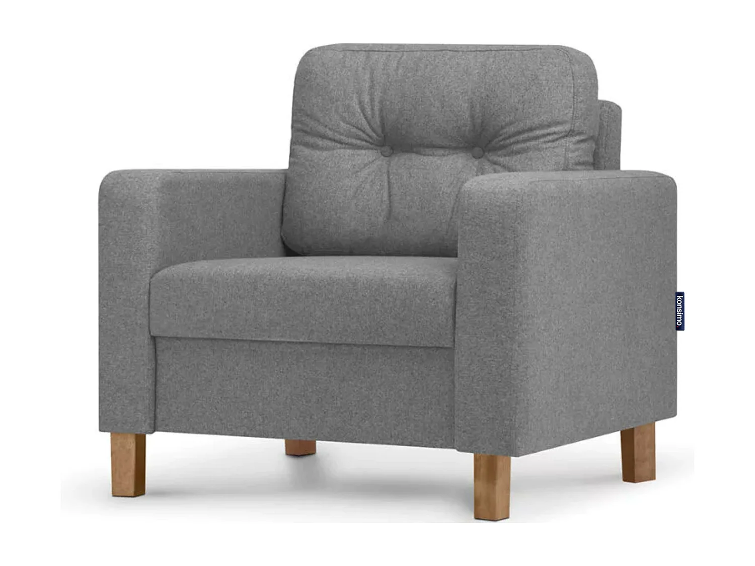 Bequemer Sessel - Echtholz Beine - Dunkelgrau - ERISO