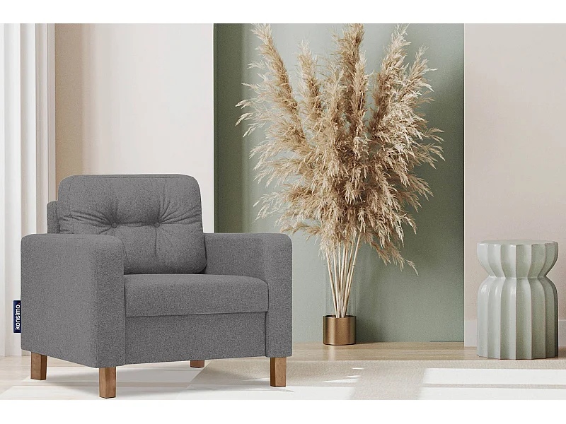 Bequemer Sessel - Echtholz Beine - Dunkelgrau - ERISO