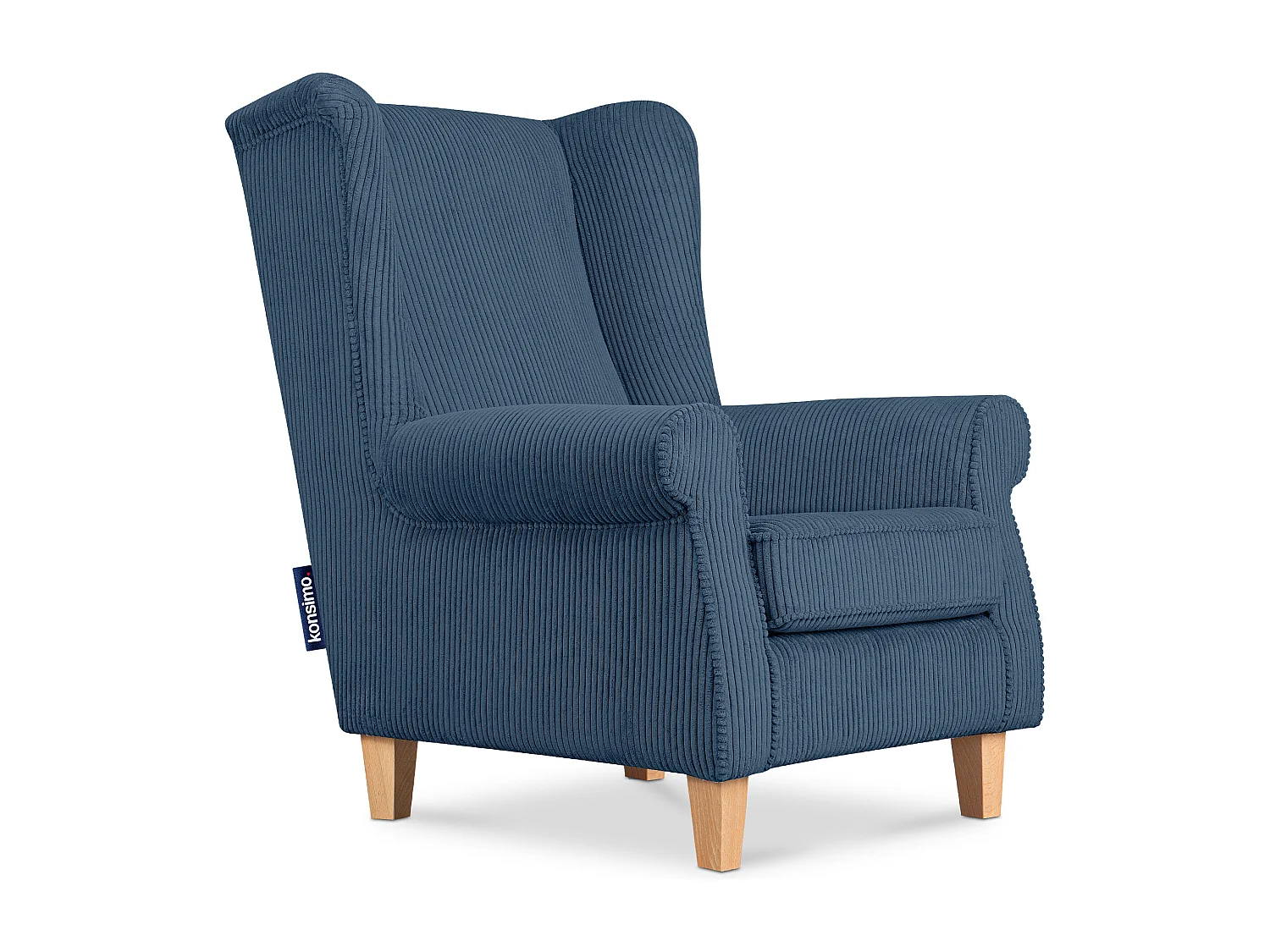 Ohrensessel Kord-Bezug Petfriendly - dunkelblau - MILES