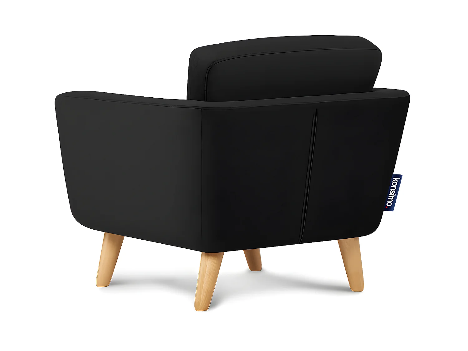 Skandinavischer Sessel - Massivholz-Beine - Schwarz - TAGIO