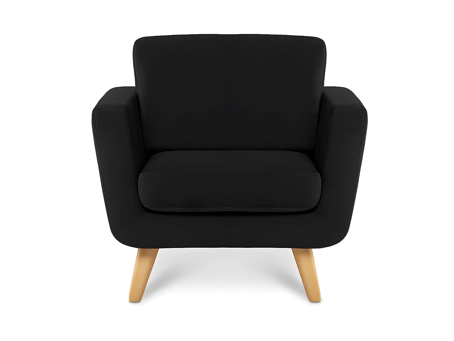 Skandinavischer Sessel - Massivholz-Beine - Schwarz - TAGIO