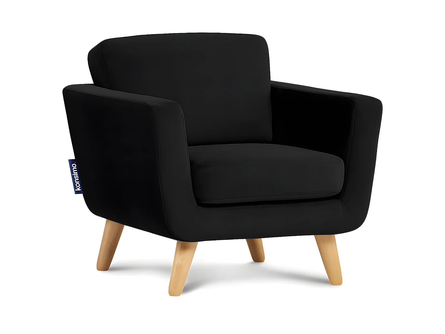 Skandinavischer Sessel - Massivholz-Beine - Schwarz - TAGIO