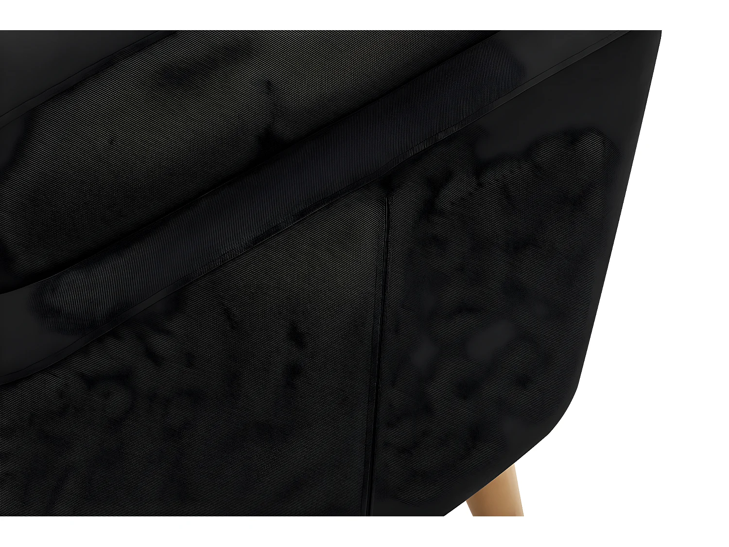 Skandinavischer Sessel - Massivholz-Beine - Schwarz - TAGIO