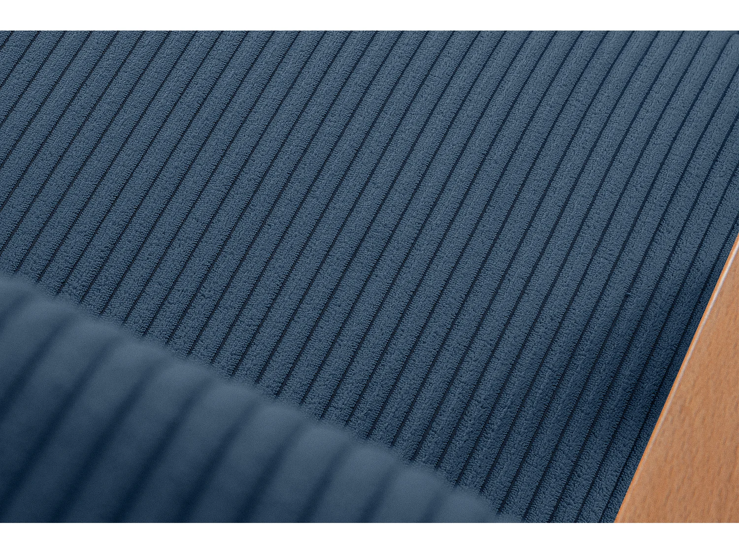 Vintage Sessel gepolstert Echt-Holz-Rahmen - dunkelblau - NASET