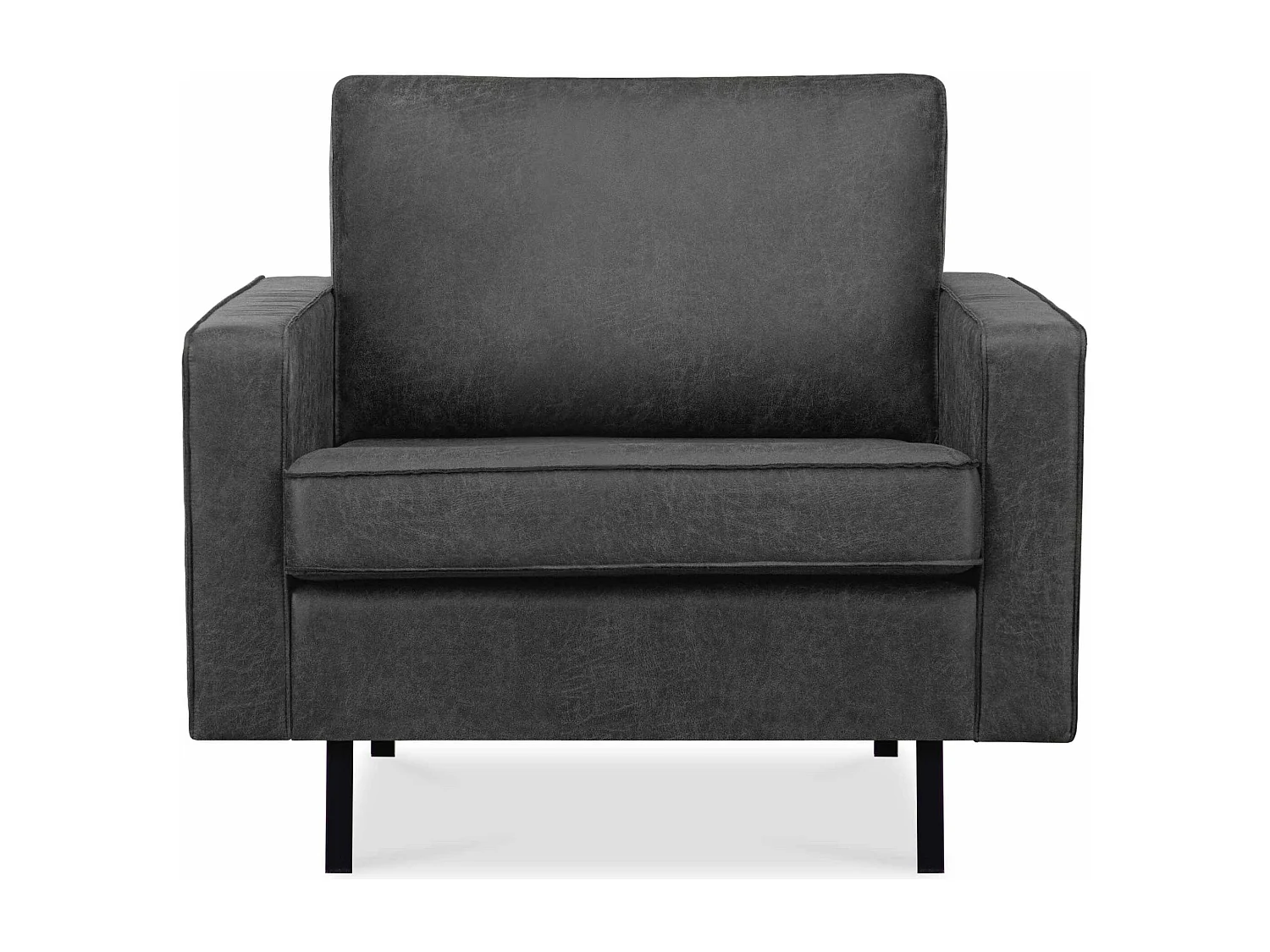 Großer Loft-Sessel aus Leder und Mikrofaser - dunkelgrau - INVIA
